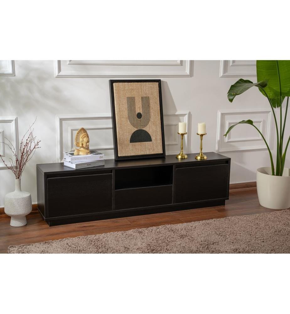 TV-Möbel – Schwarzes Holz