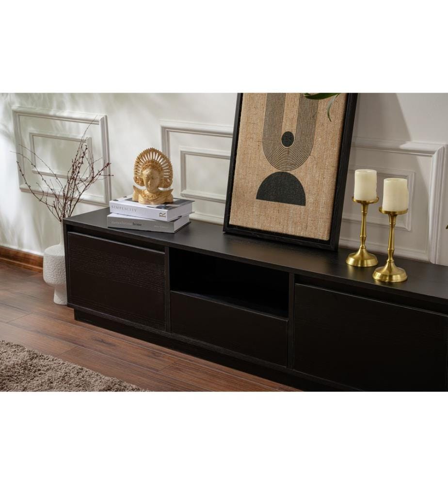 TV-Möbel – Schwarzes Holz