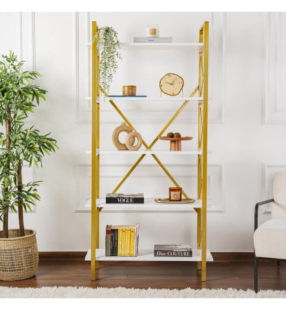 Regal – Weiss / Goldfarben
