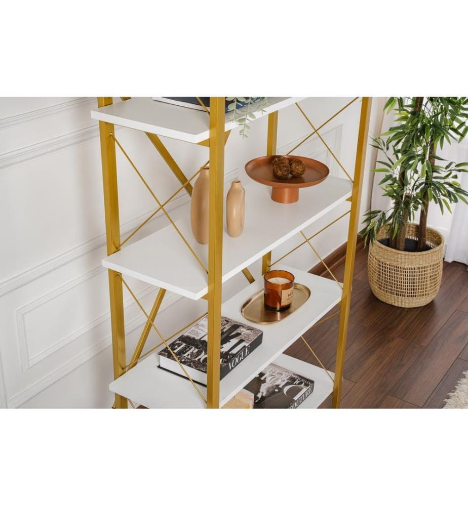 Regal – Weiss / Goldfarben