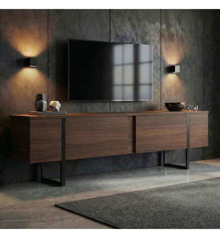 TV-Möbel – Nussbaum Milano / Schwarz
