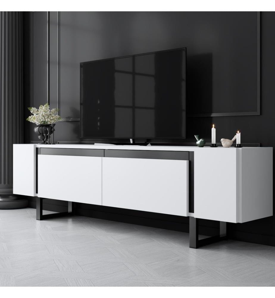 TV-Möbel – Weiss / Schwarz
