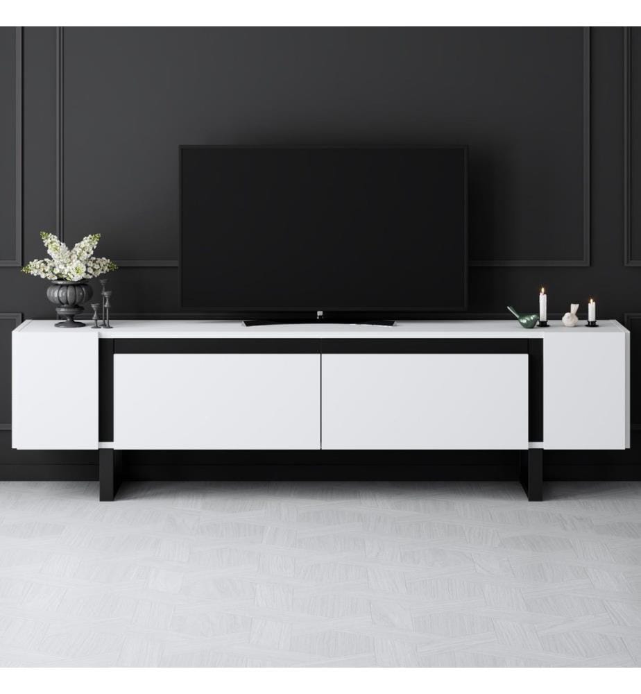 TV-Möbel – Weiss / Schwarz
