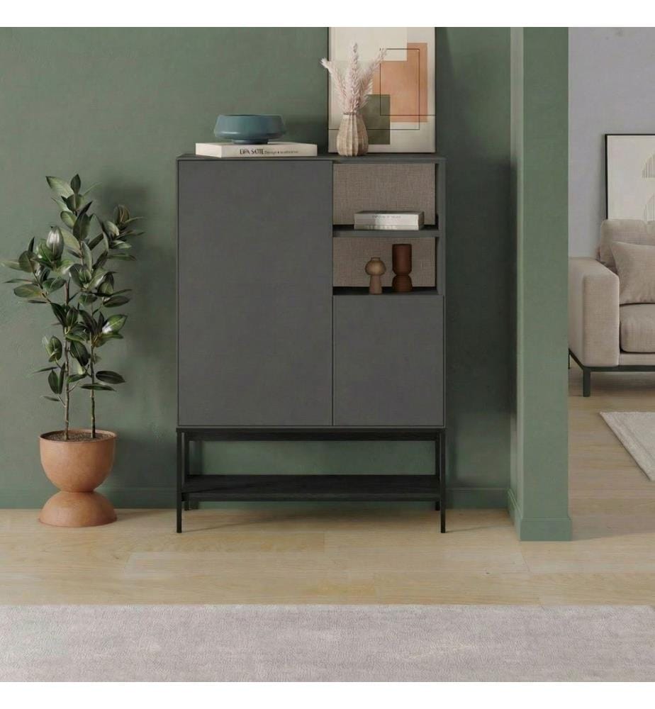 Sideboard – Anthrazit / Schwarz