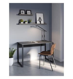Schreibtisch – Retro-Grau / Schwarz