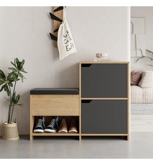 Schuhschrank – Anthrazit / Eiche