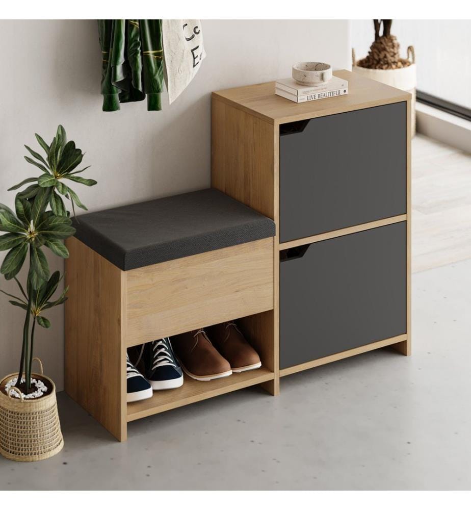 Schuhschrank – Anthrazit / Eiche