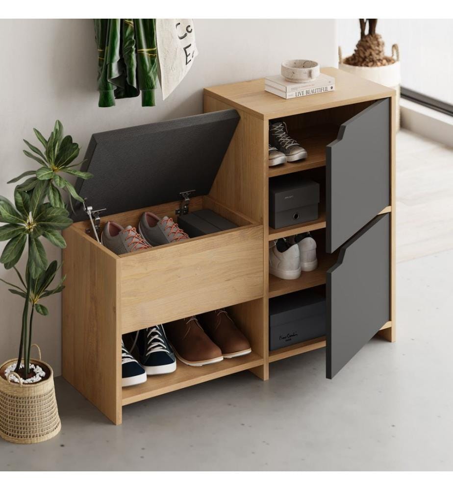 Schuhschrank – Anthrazit / Eiche