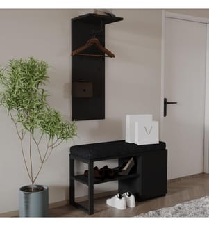 Garderobenständer-Set – Schwarz