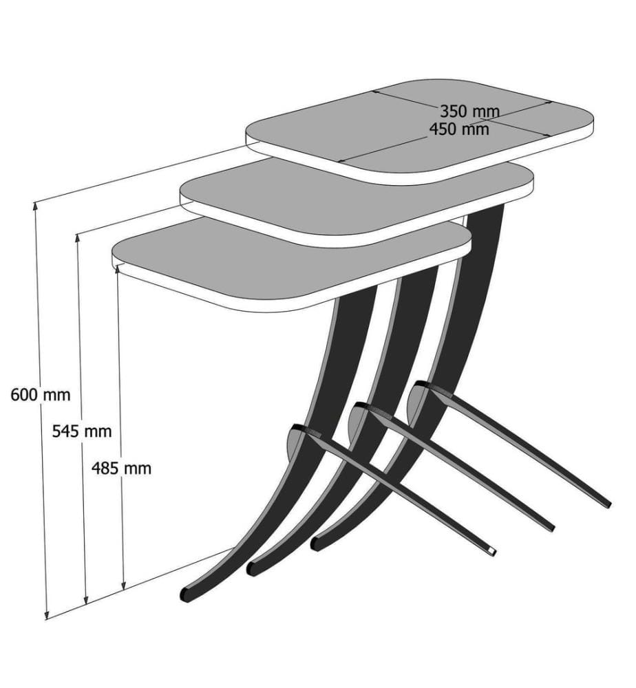 Ausziehbarer Tisch – 3-teilig – Eiche
