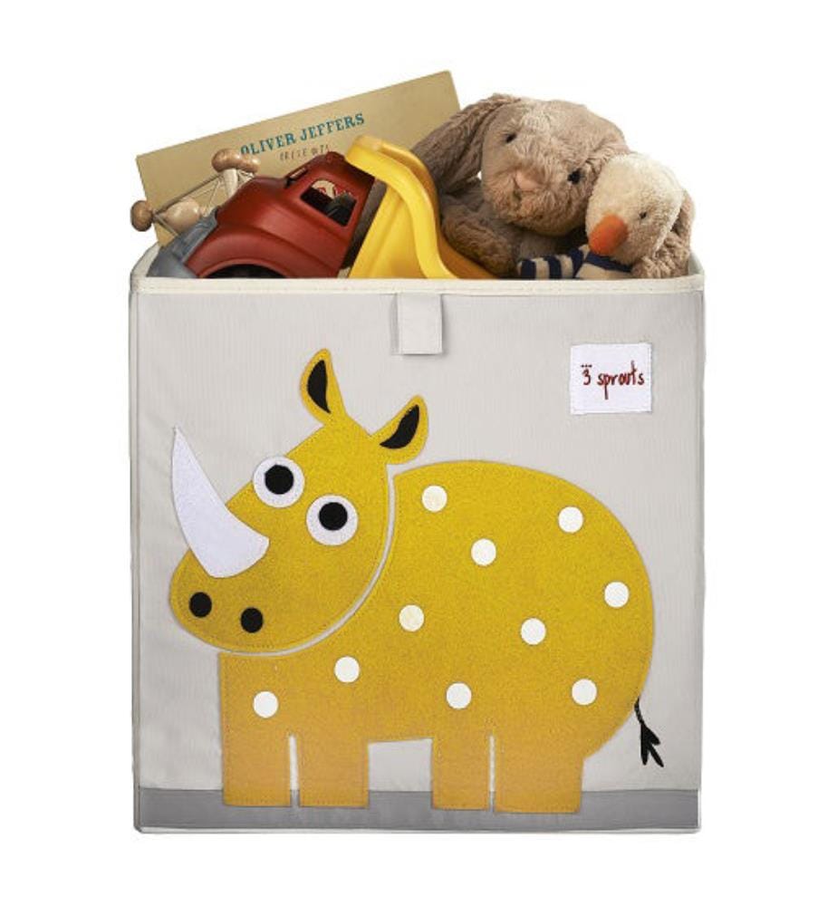 Aufbewahrungsbox Rhinoceros - Cremeweiss und Dunkelgelb