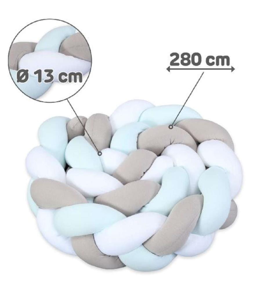 Nestchenschlange Geflochten Weiss/Beige/Aqua 280