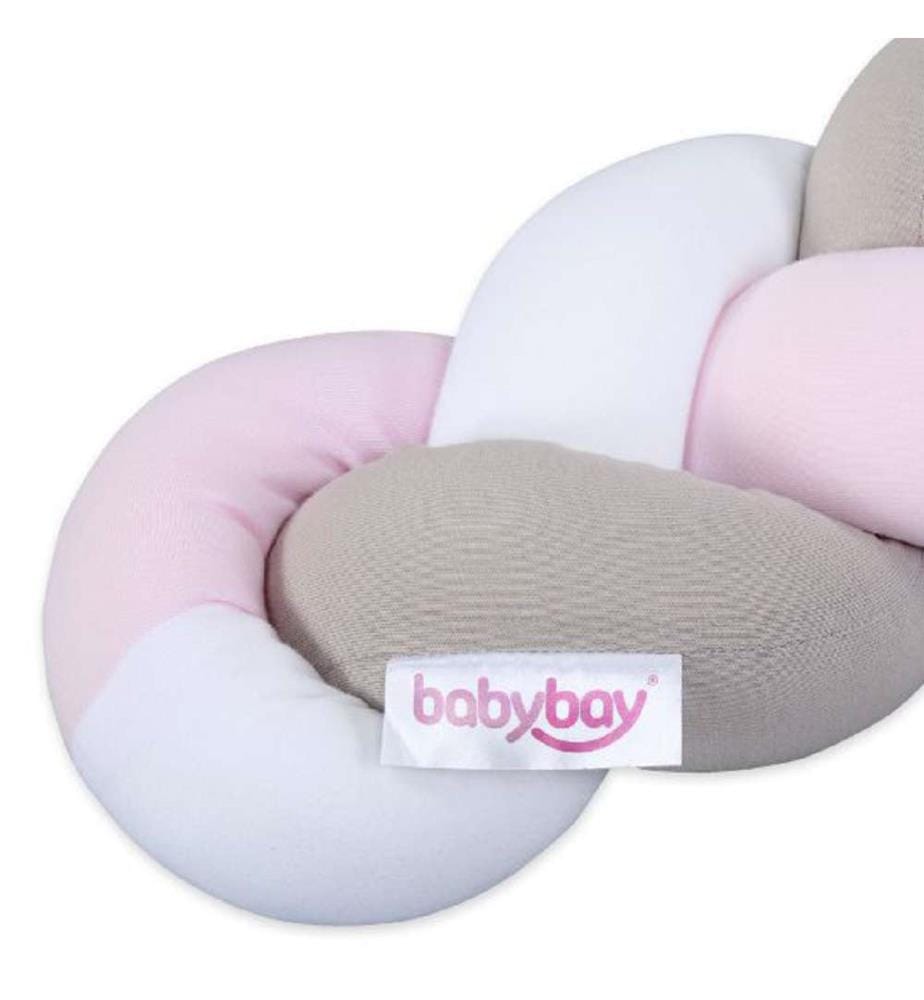 Nestchenschlange Geflochten - Weiss/Beige/Rosa 280cm