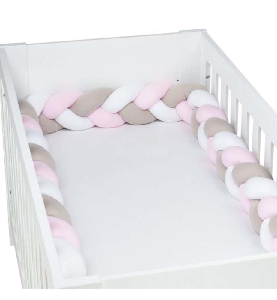 Nestchenschlange Geflochten - Weiss/Beige/Rosa 280cm