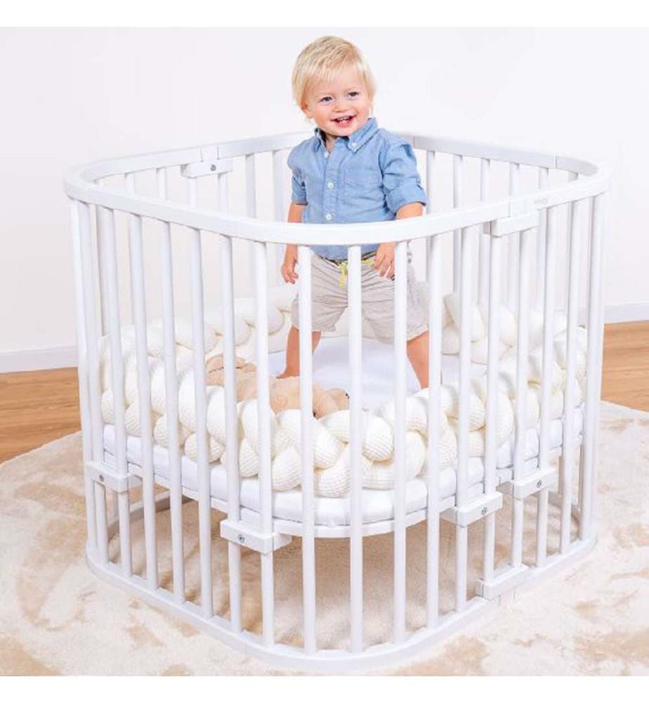 Nestchenschlange Geflochten - Weiss/Beige/Rosa 280cm