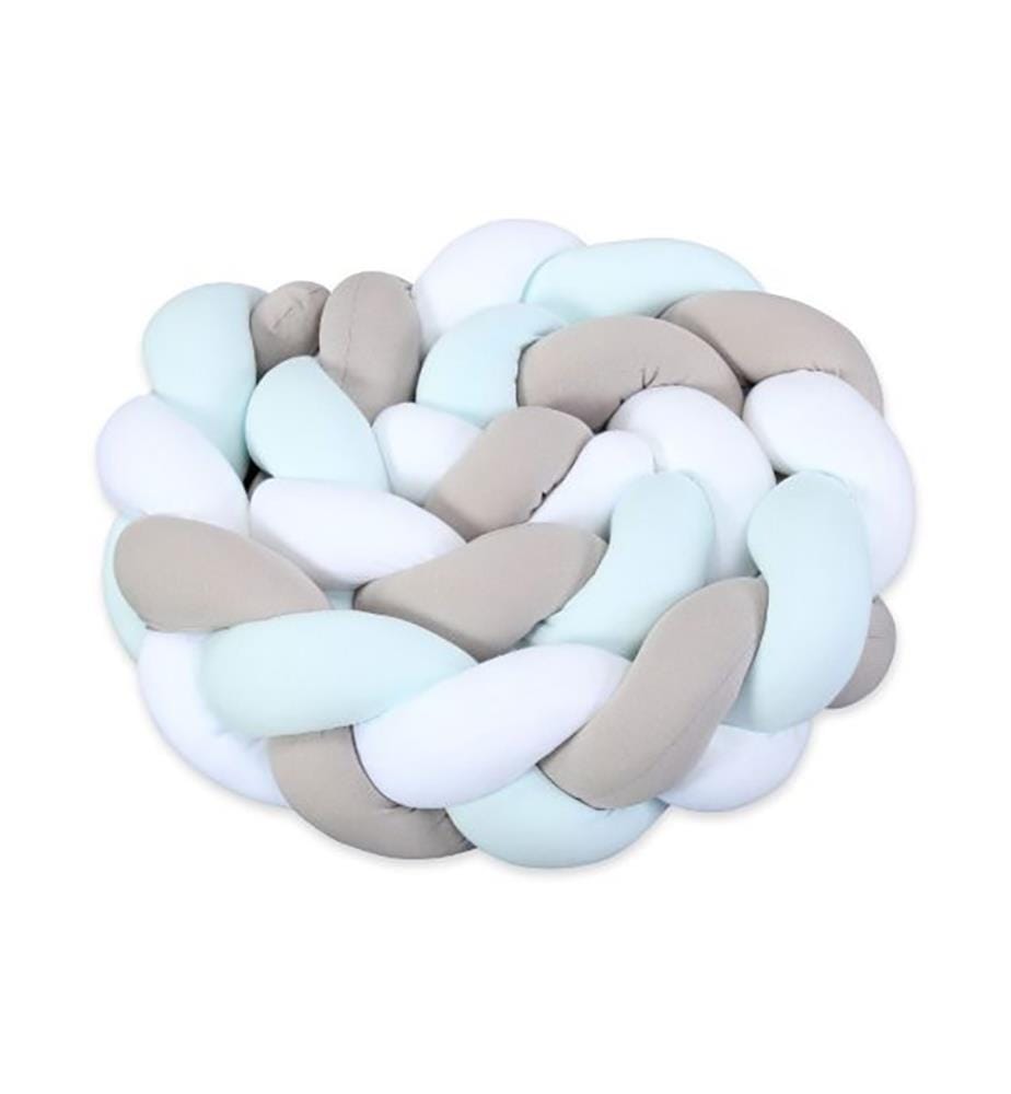 Geflochtene Einfassungsschlange Weiss/Beige/Aqua 180