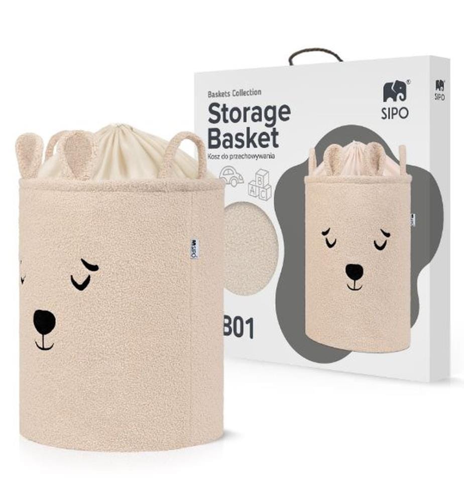Aufbewahrungskorb Bouclé Bär beige
