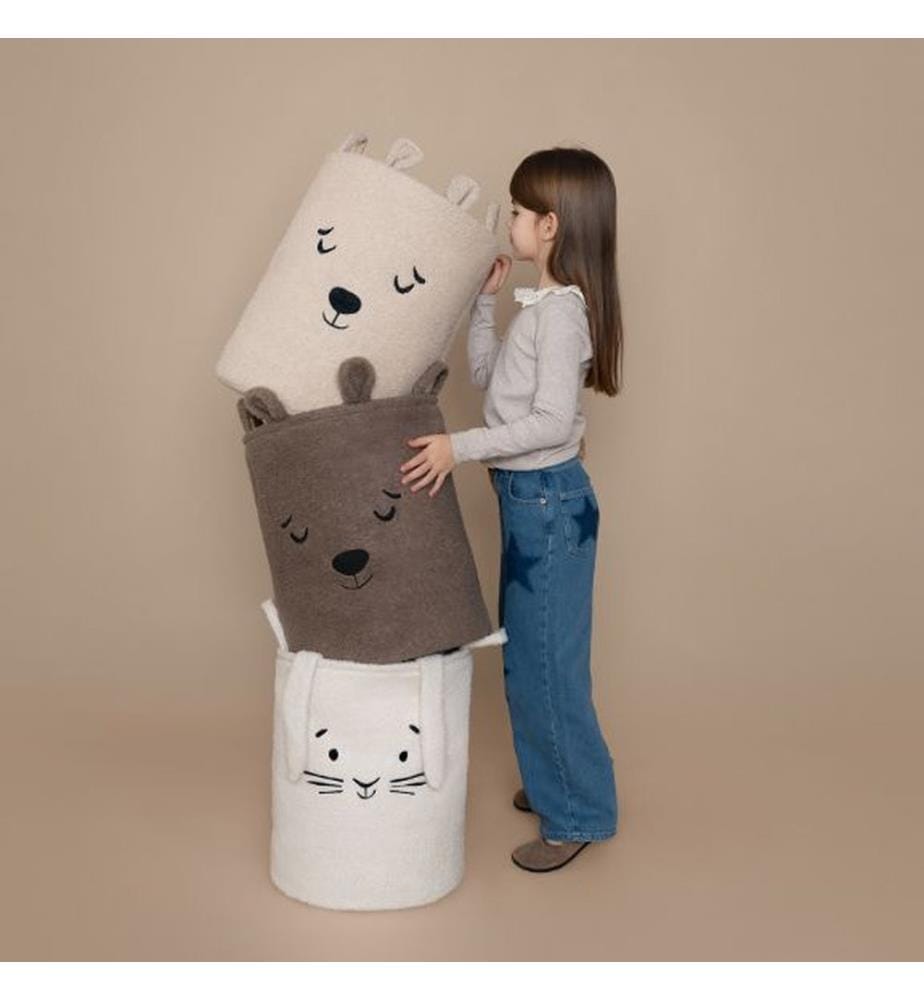 Aufbewahrungskorb Bouclé Bär beige