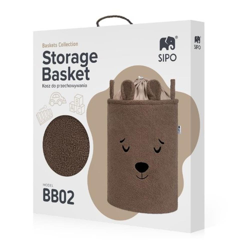 Aufbewahrungskorb Bouclé Bär braun