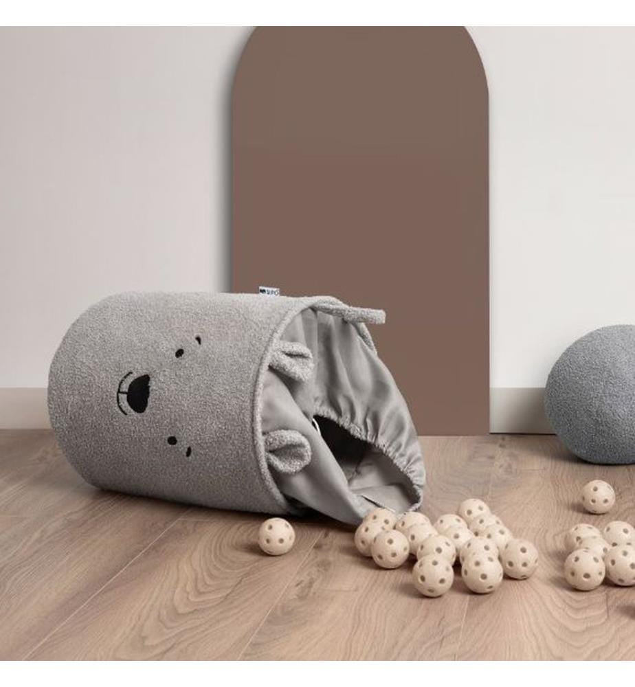 Aufbewahrungskorb Bouclé Bär grau
