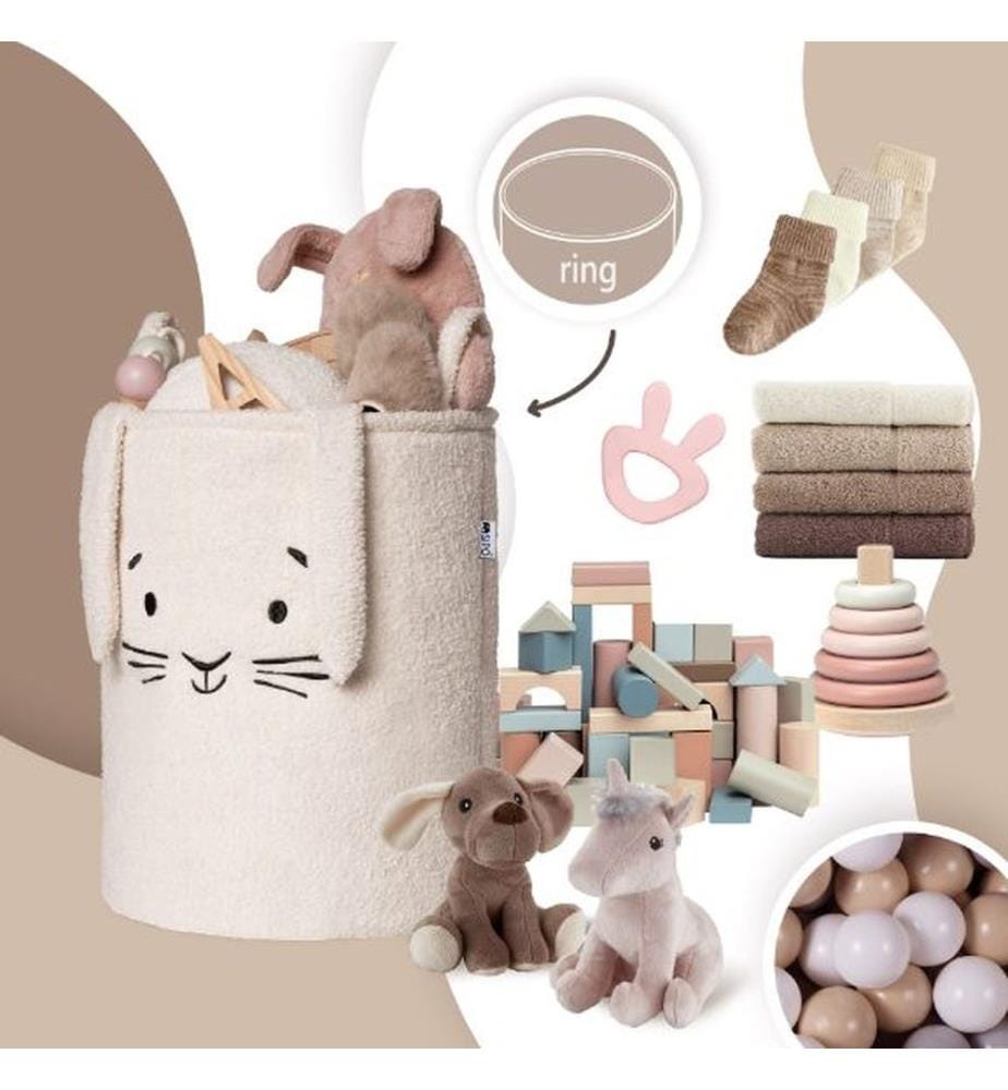 Aufbewahrungskorb Bouclé Hase creme