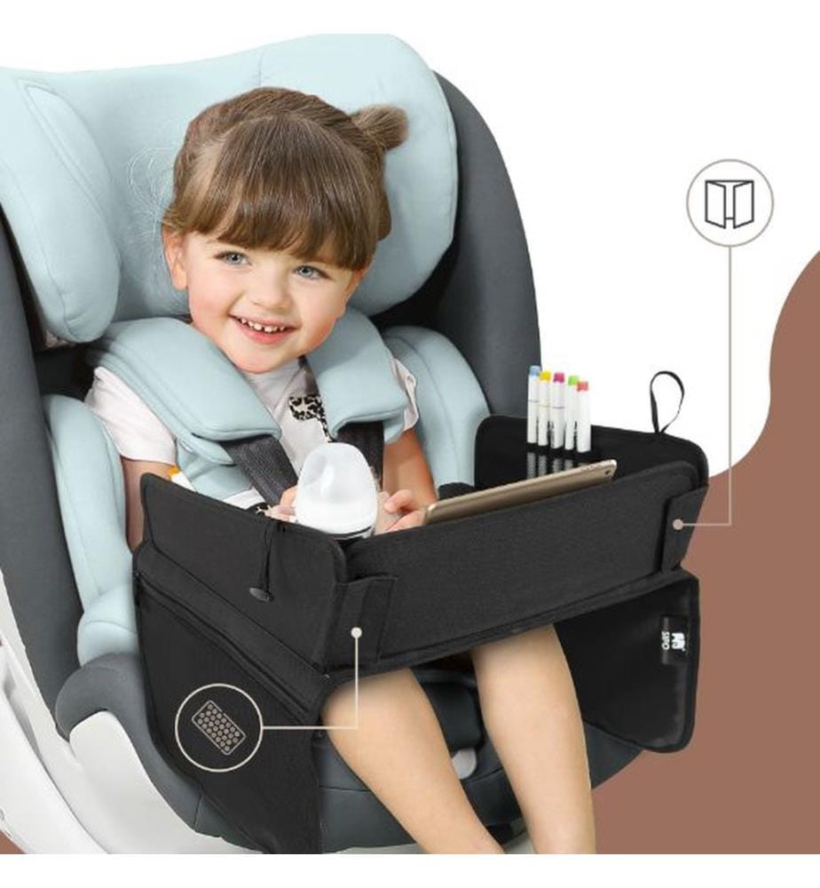 Reisetablett für Kinderkindersitze schwarz