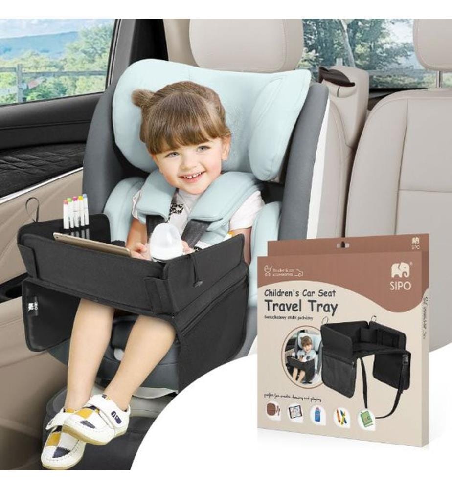 Reisetablett für Kinderkindersitze schwarz