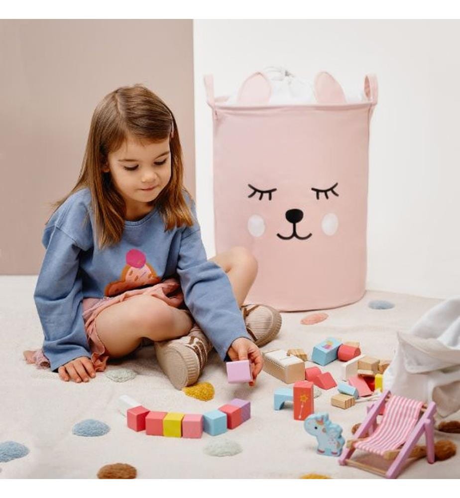 Spielzeugkorb Teddybär pink