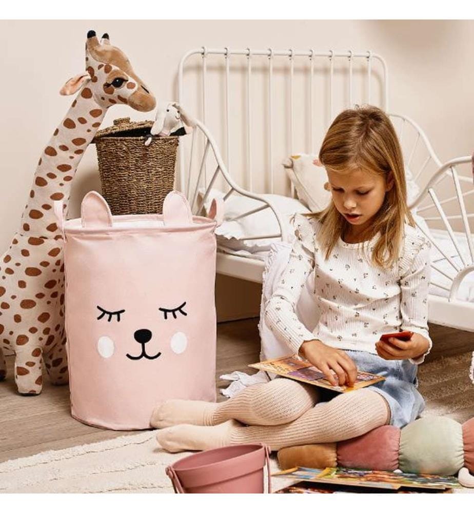 Spielzeugkorb Teddybär pink