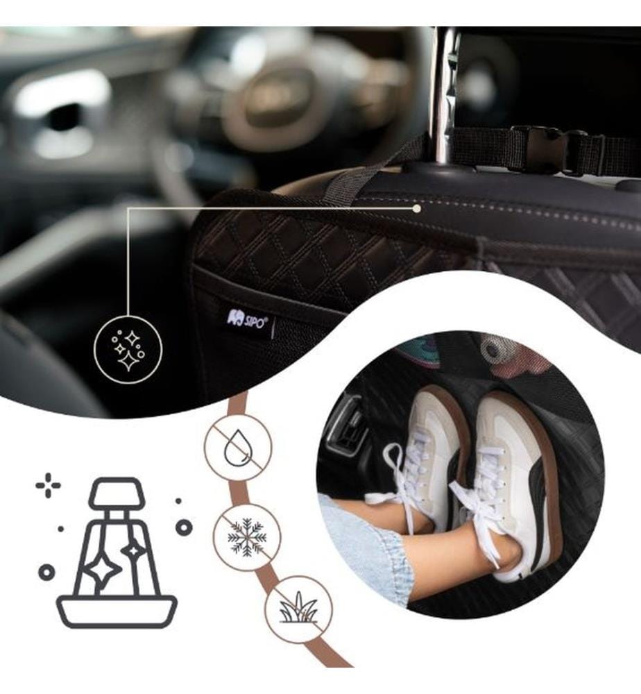 Wasserdichte Autositz-Kickmatte schwarz