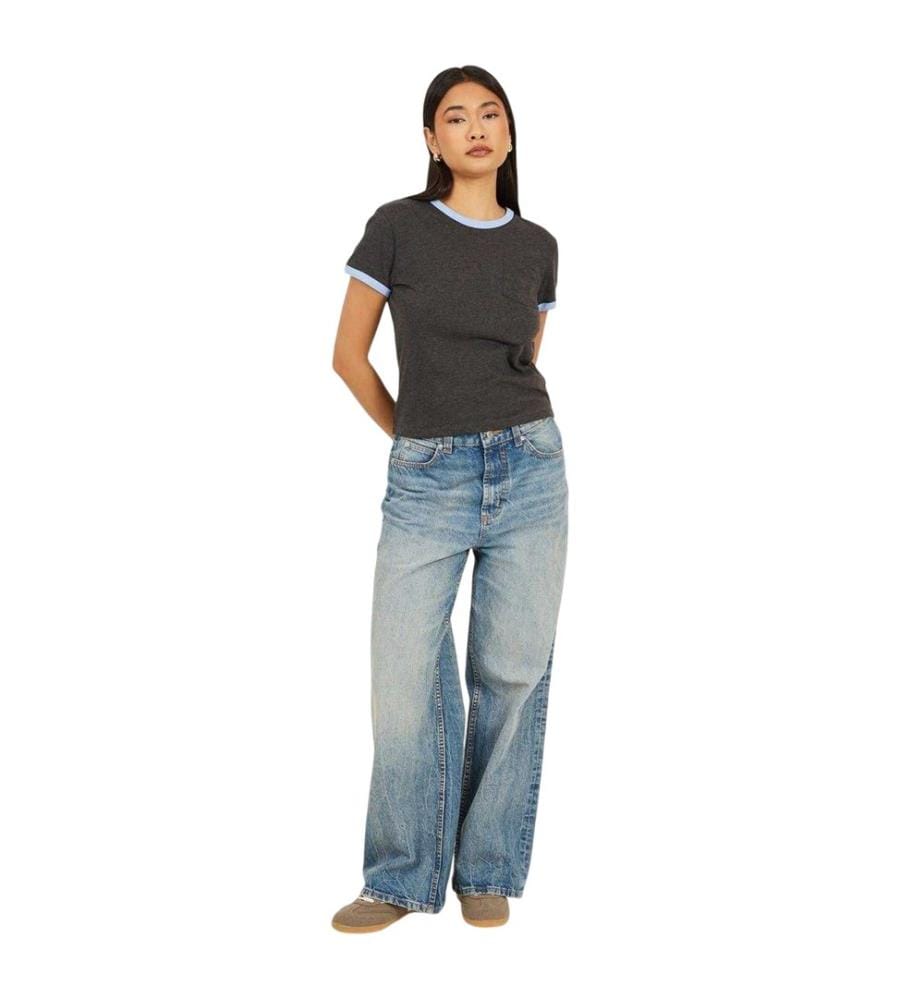 Brave Soul Unisex Adult Contrast Detail Ringer Regular T-Shirt