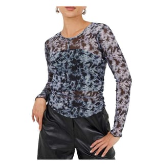 Brave Soul Top Tie Dye Maglia a Rete Donna