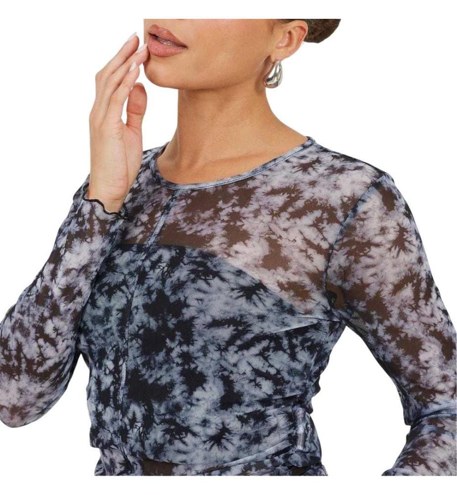 Brave Soul Top Tie Dye Maglia a Rete Donna
