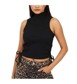 Brave Soul Top A costine Colletto alto Donna