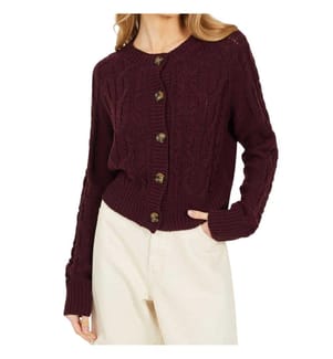 Brave Soul - Strickjacke für Damen, Mit Zopfmuster, Raglanärmel