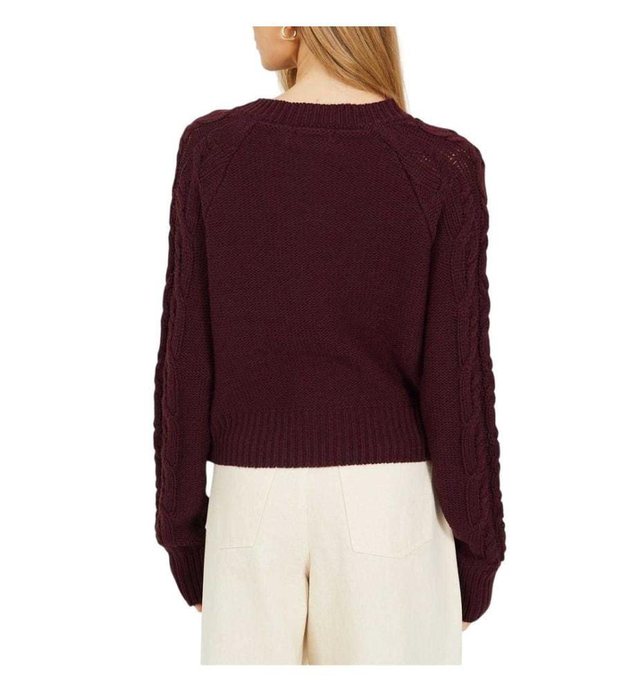 Brave Soul - Strickjacke für Damen, Mit Zopfmuster, Raglanärmel