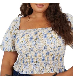 Brave Soul Top Floreale Increspati Donna