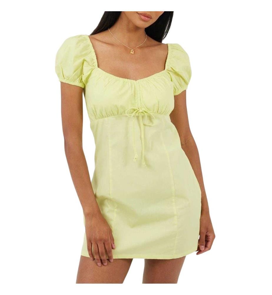 Brave Soul - Minikleid für Damen, Eckiger Ausschnitt, Puffärmel