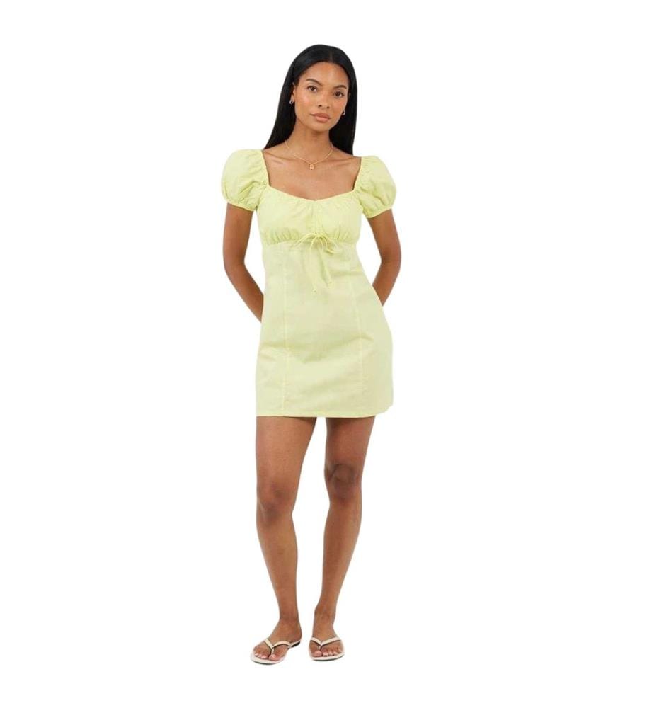 Brave Soul - Minikleid für Damen, Eckiger Ausschnitt, Puffärmel