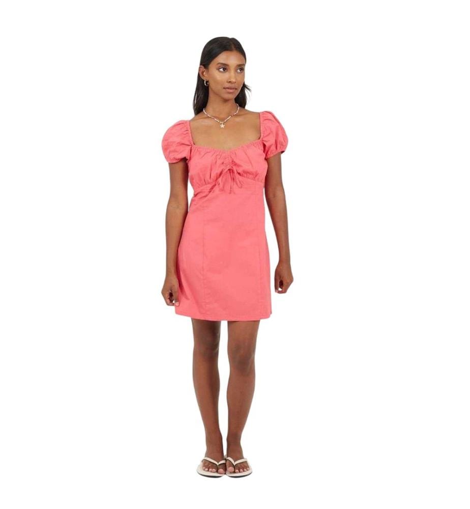 Brave Soul - Minikleid für Damen, Eckiger Ausschnitt, Puffärmel