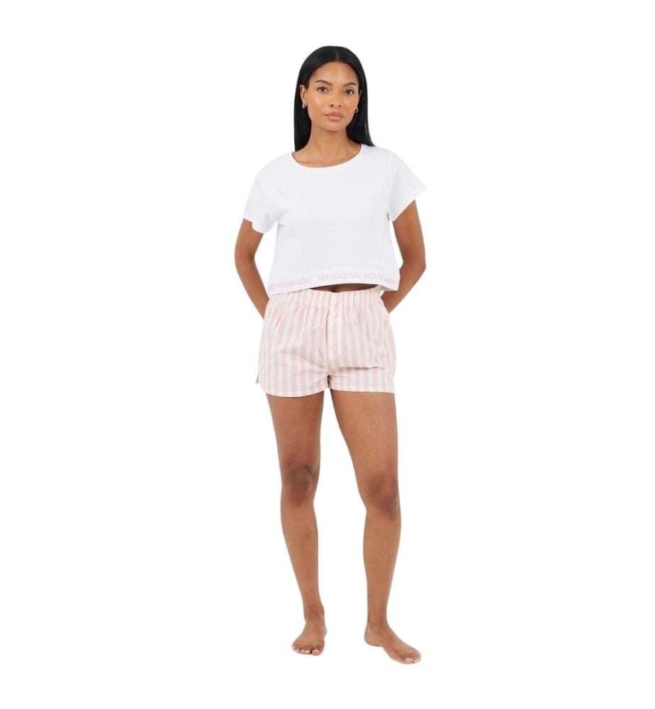 Brave Soul - "Weekend Mode" Schlafanzug mit Shorts für Damen