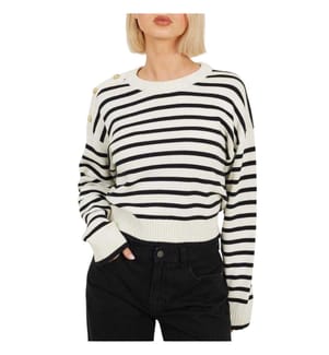Brave Soul - Pullover für Damen, Knopfdetail, Kastig