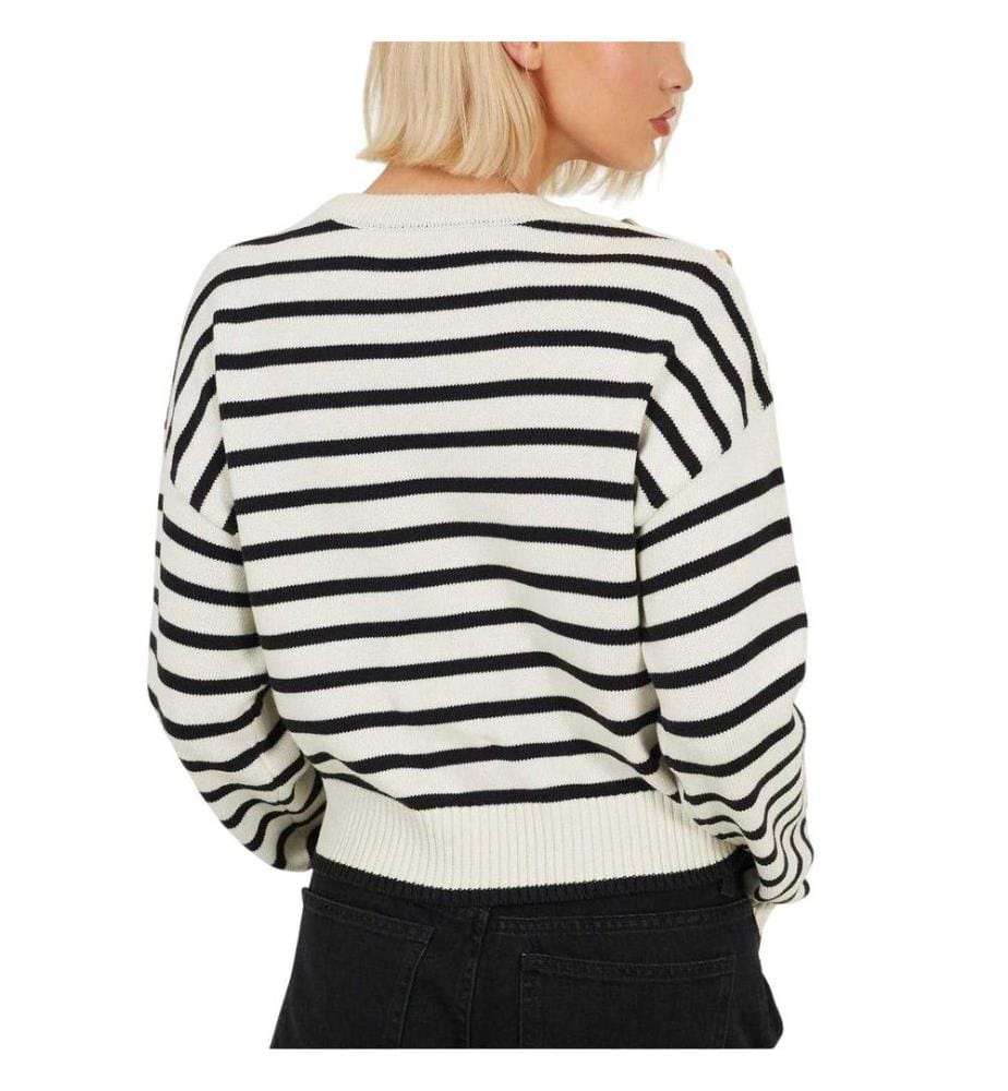 Brave Soul - Pullover für Damen, Knopfdetail, Kastig