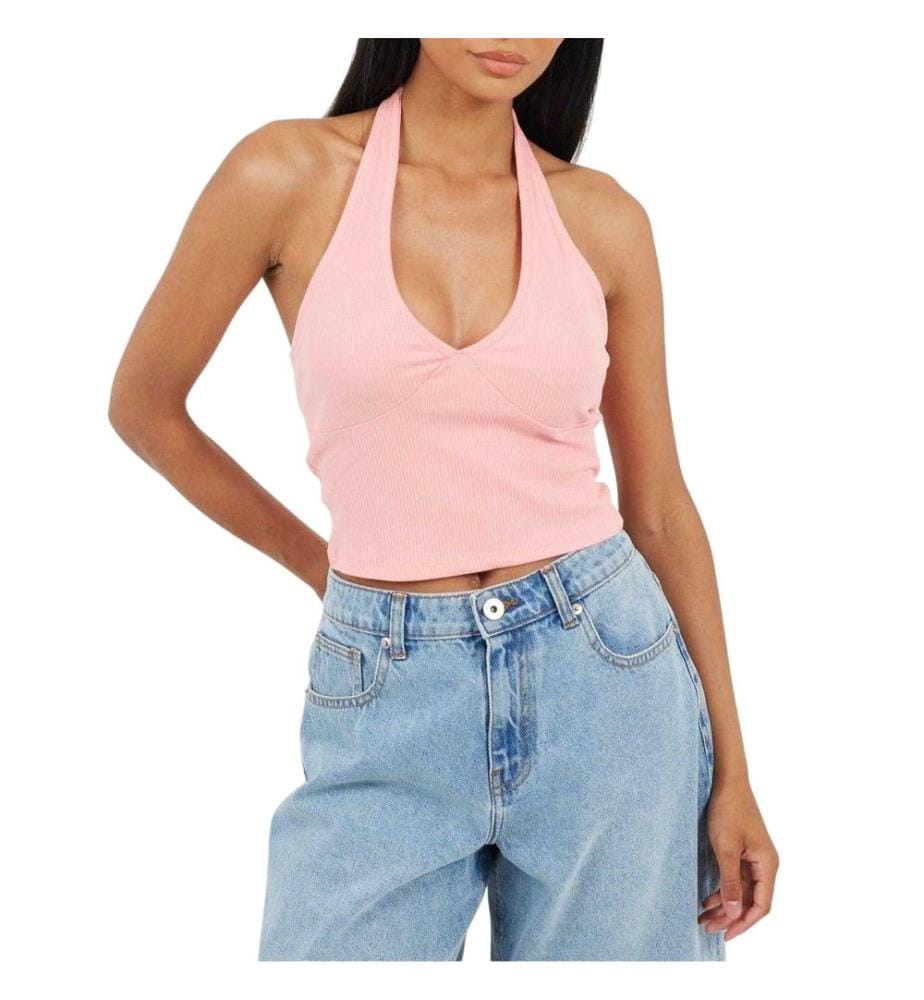 Brave Soul Maglietta Corta Scollo all´Americana Senza Maniche Donna