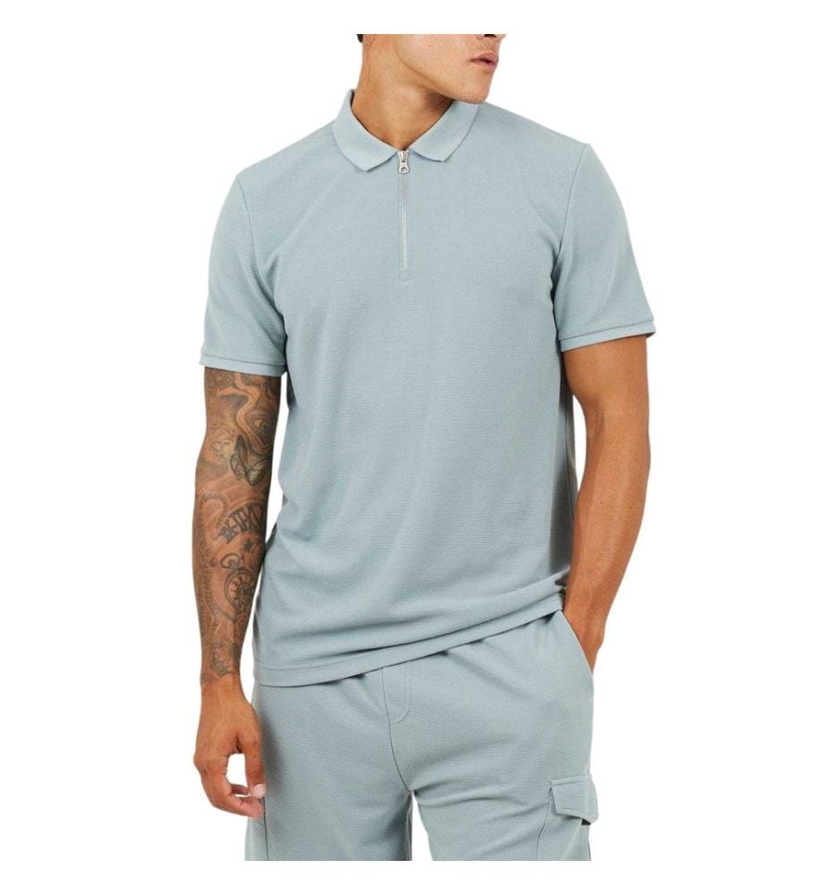 Brave Soul - Poloshirt für Herren, mit kurzem Reissverschluss, kurzärmlig