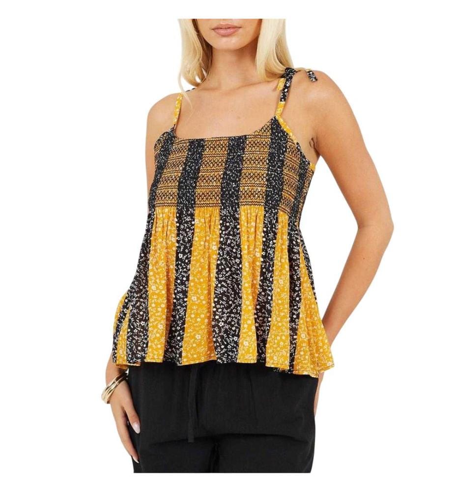 Brave Soul - Top für Damen, Gesmockt, Spaghetti-Träger
