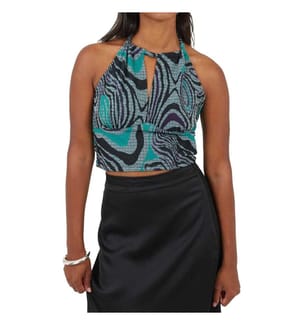 Brave Soul Top a Fascia Astratta Jacquard Donna