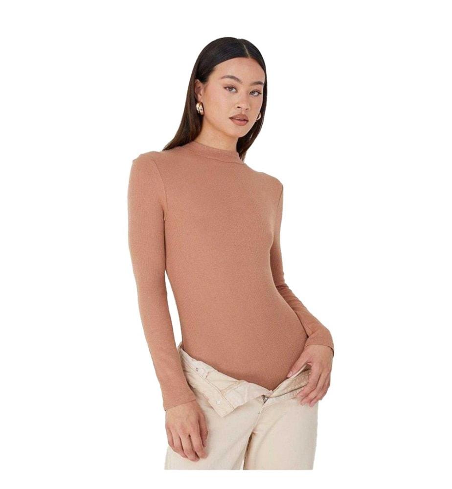 Brave Soul - Bodysuit für Damen, Hoch geschnitten, Langärmlig