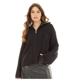 Brave Soul Womens/Ladies Fisherman Knitted Zip Detail Jacket