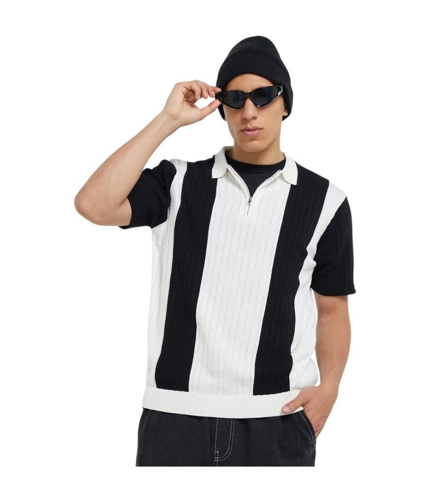 Brave Soul - Poloshirt für Herren, mit kurzem Reissverschluss
